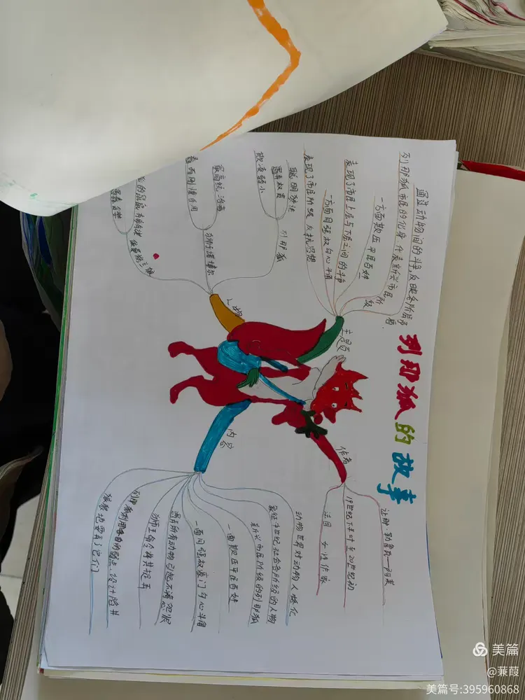 列那狐的故事思维导图,学生们用自己喜欢的方式表达自己的想法同学们